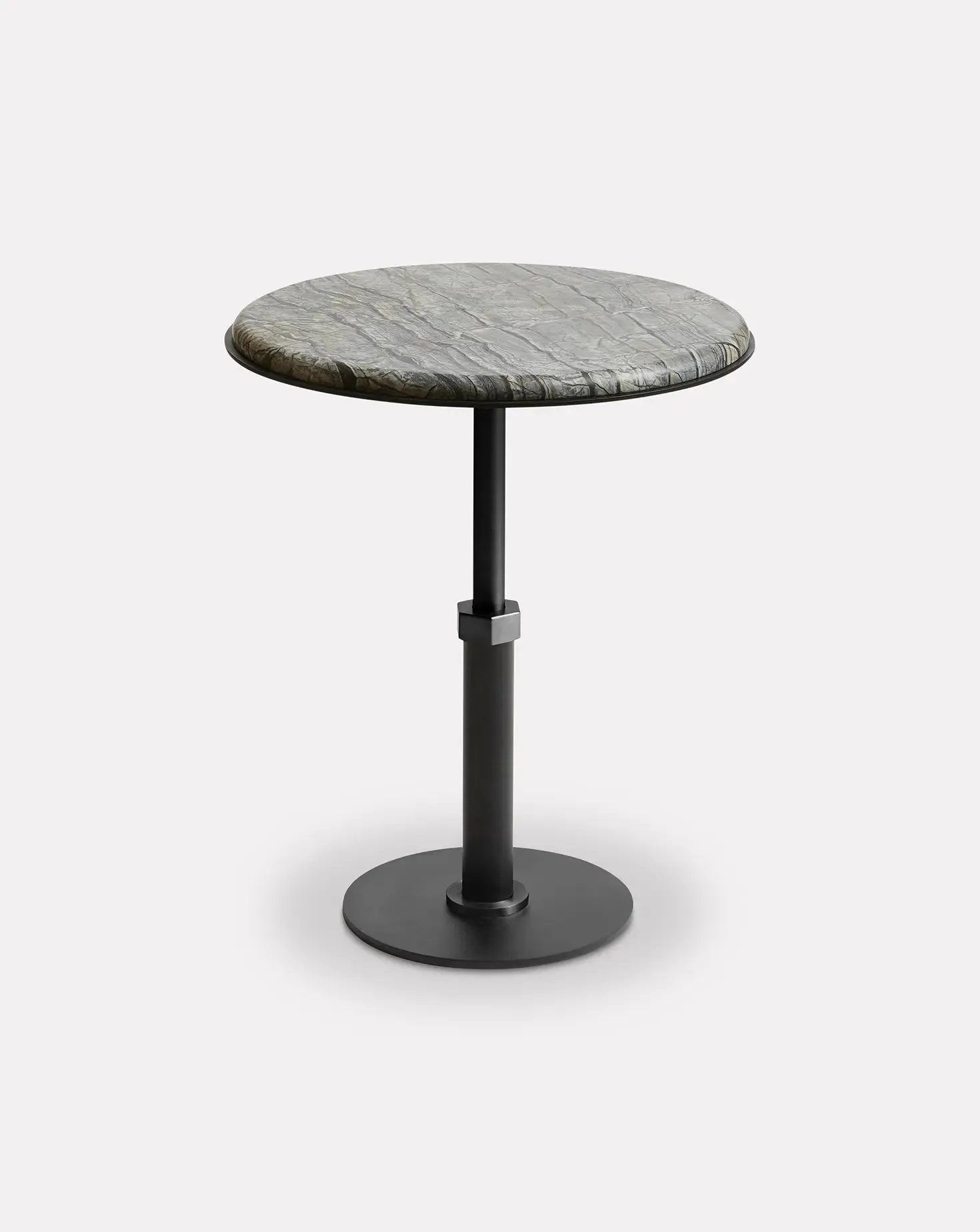 Pedestal Wave and Steel Round Side Table