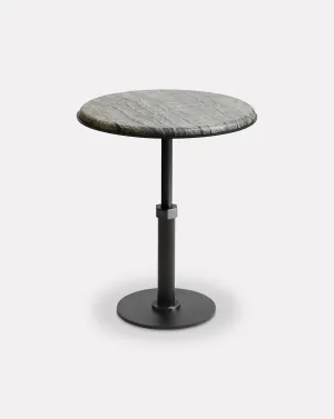 Pedestal Wave and Steel Round Side Table