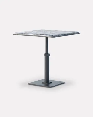 Pedestal Wave and Steel Square Side Table
