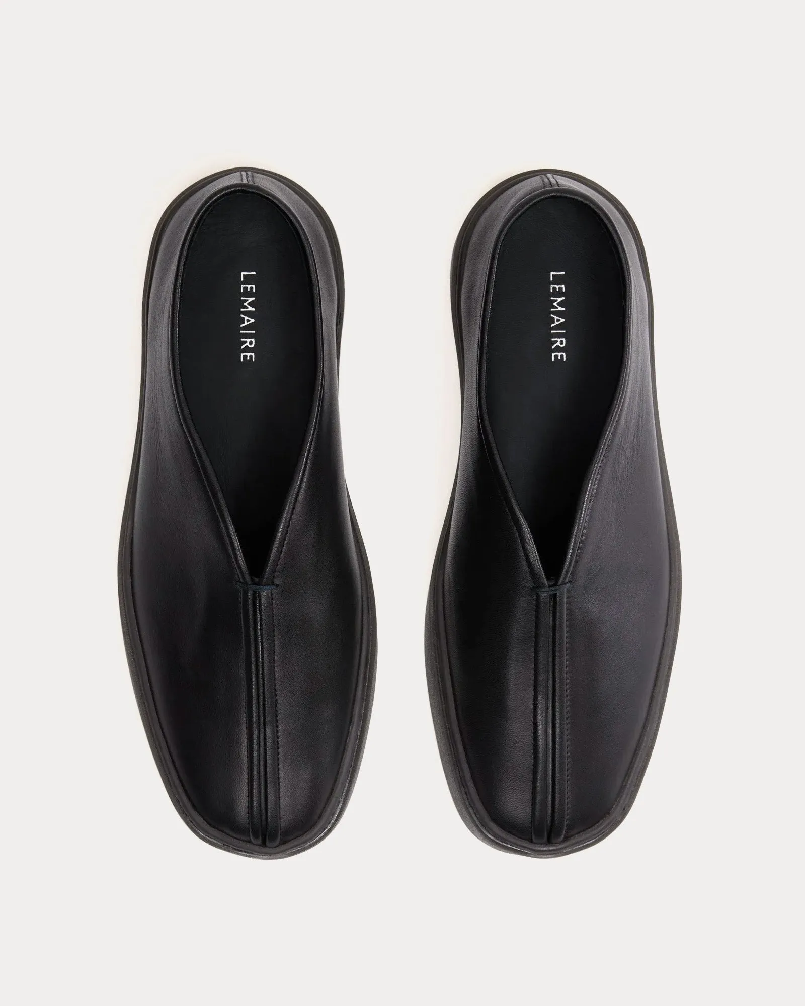 Piped Soft Leather Black Slip On Sneakers