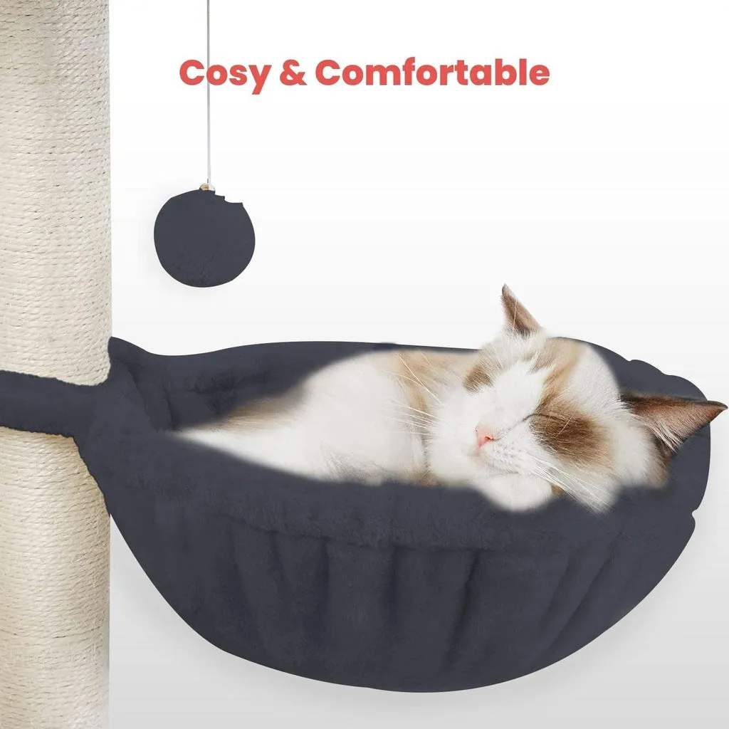 Plush Cat Condo Tree with Sisal Posts & Hammock - Floofi