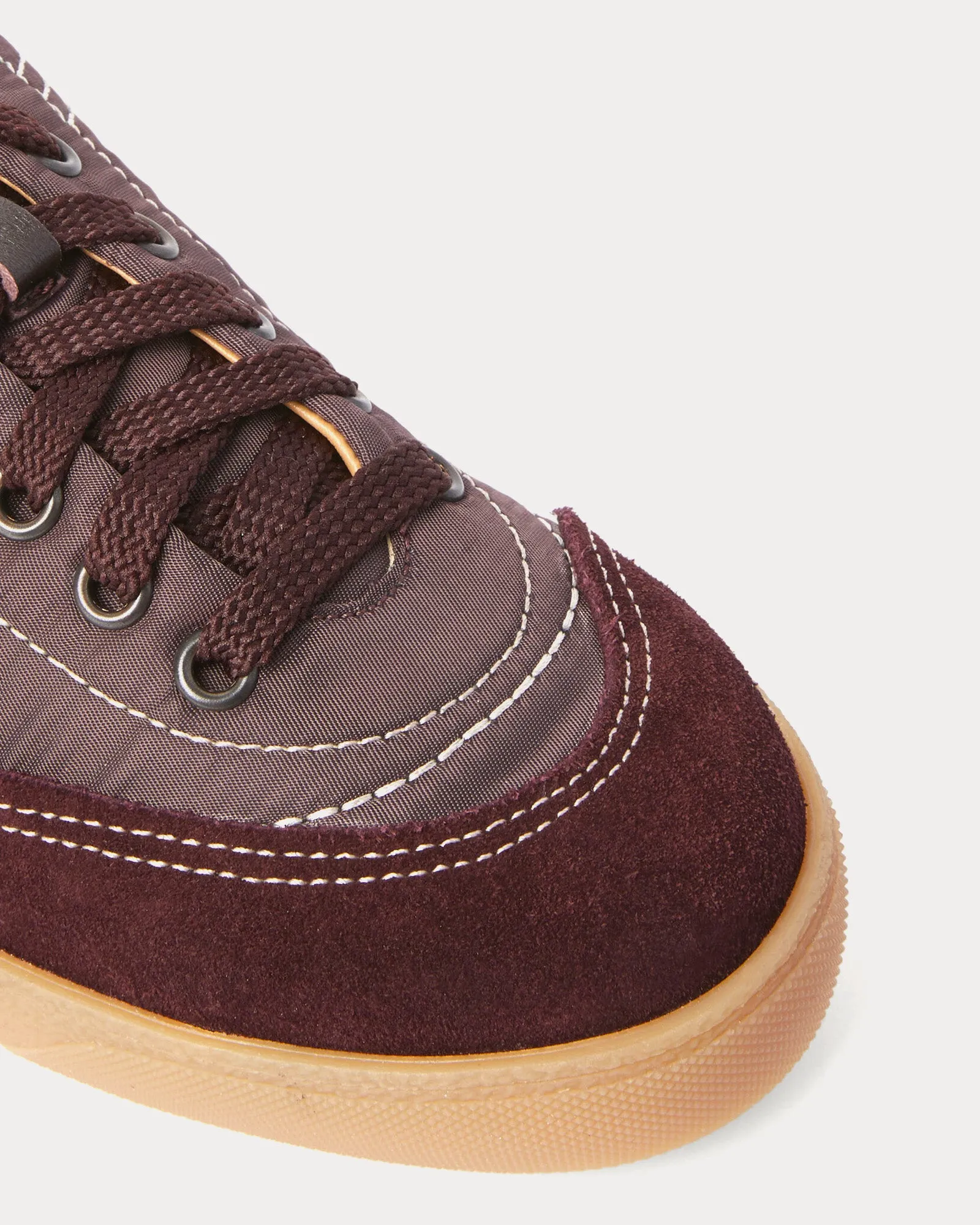 Quilted Brown Low Top Sneakers