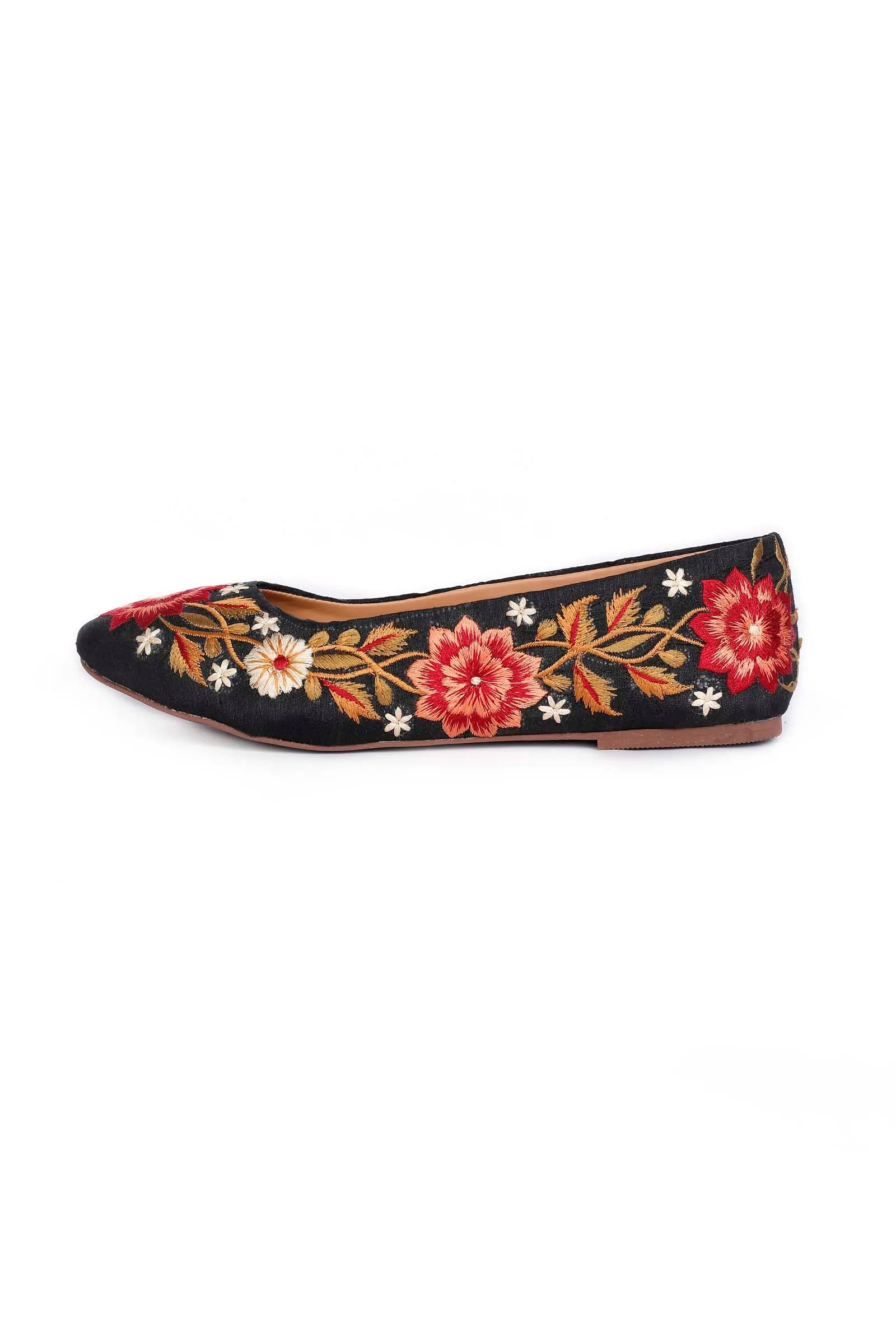 Shirim Black Fulkari Jutti