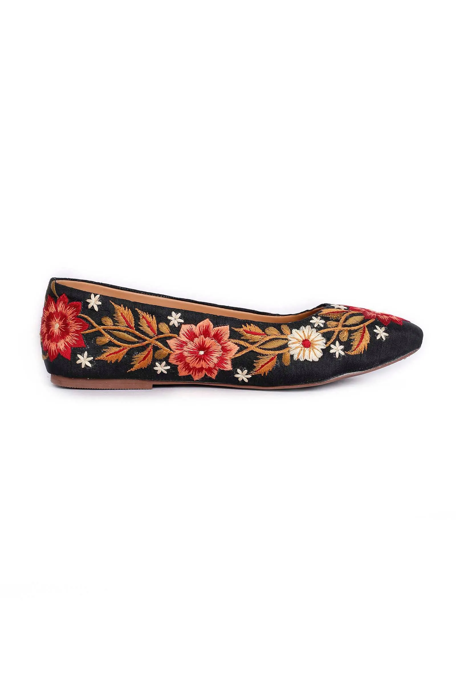 Shirim Black Fulkari Jutti