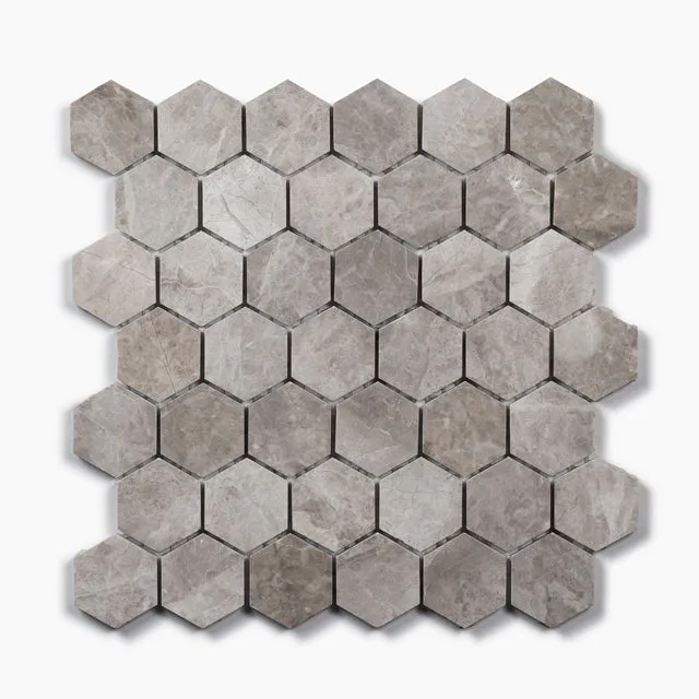 Silver Grey Gabriele Hexagon Honed Marble Mosaic 305 x 298 x 8mm
