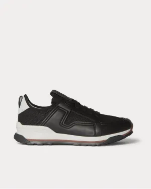 Siracusa Leather and Mesh  Black low top sneakers