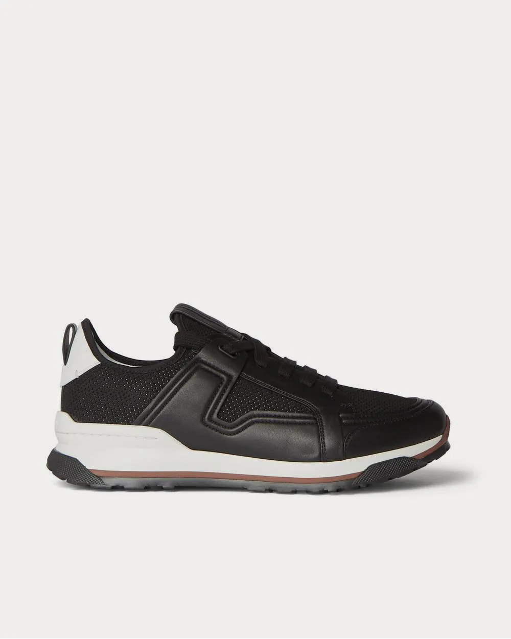 Siracusa Leather and Mesh  Black low top sneakers