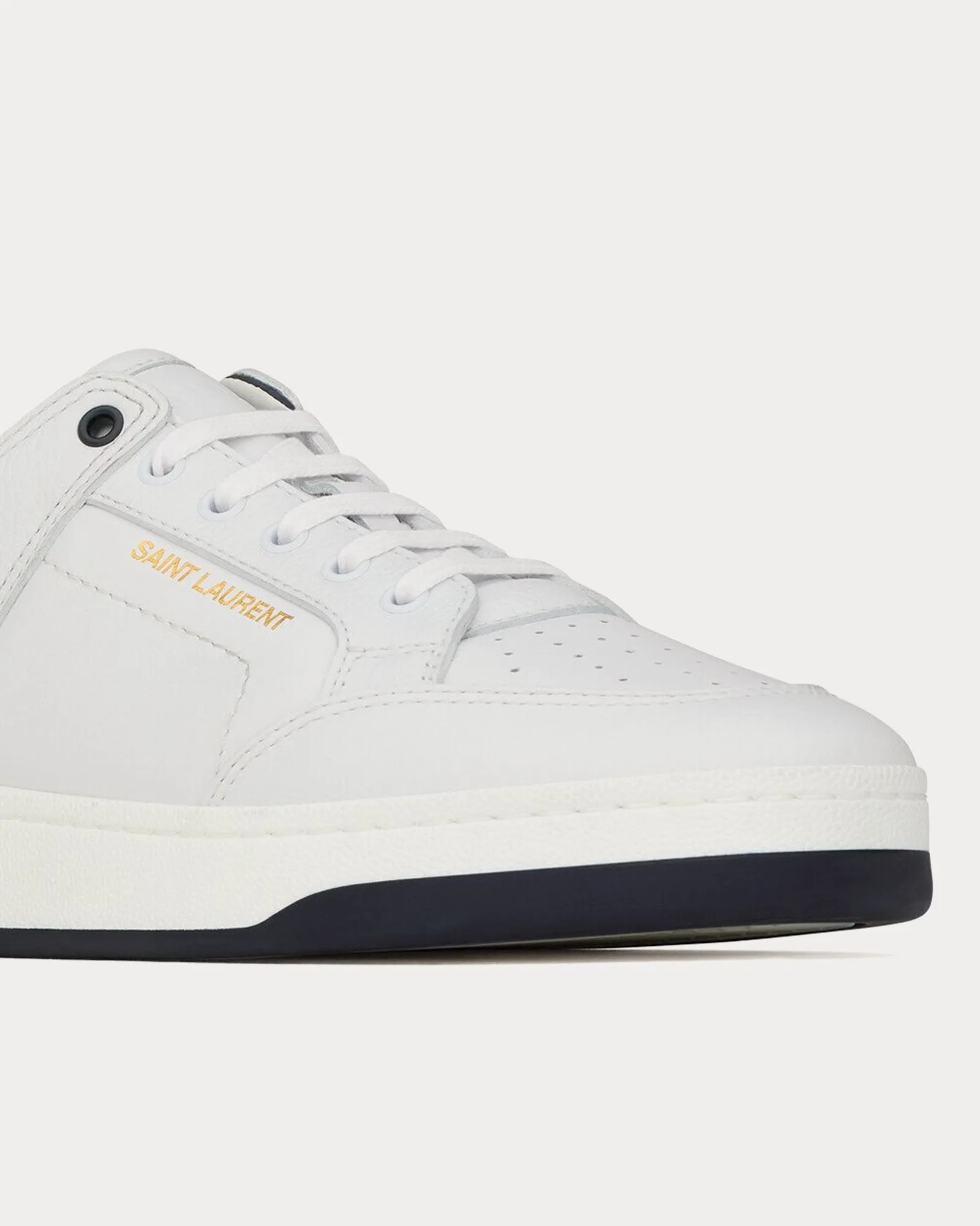 SL/61 Grained Leather White / North Sea Low Top Sneakers