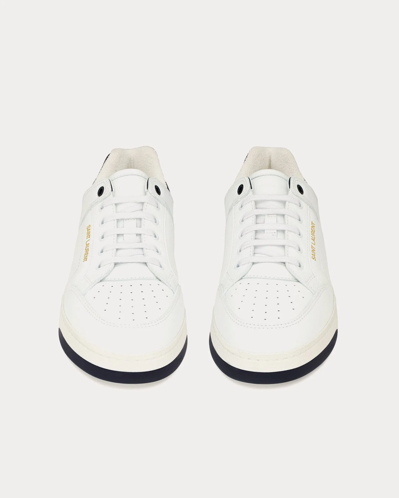 SL/61 Grained Leather White / North Sea Low Top Sneakers