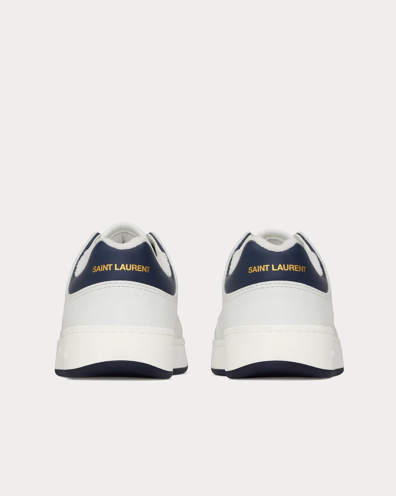 SL/61 Grained Leather White / North Sea Low Top Sneakers