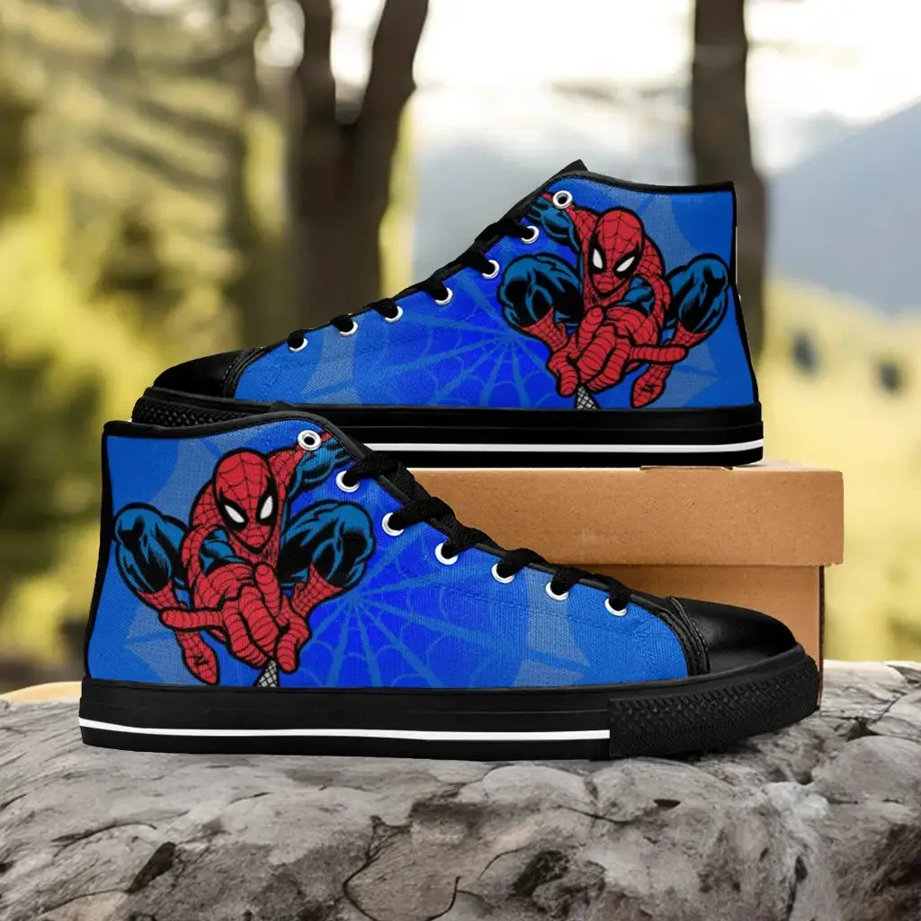 Spider Man Shoes High Top Sneakers for Kids and Adults