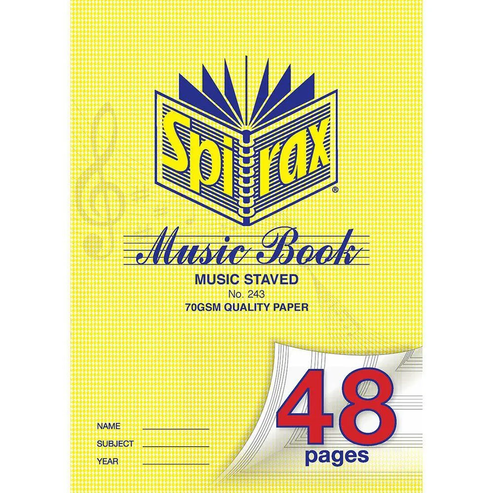 Spirax 243 Music Book 48 Page A4