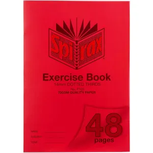 Spirax P103 Exercise Book Dotted Thirds 14Mm 70Gsm 48 Page A4 Red