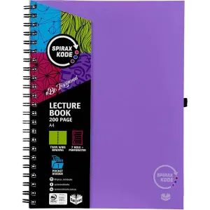 Spirax P958 Kode Lecture Book 200 Page A4 Purple