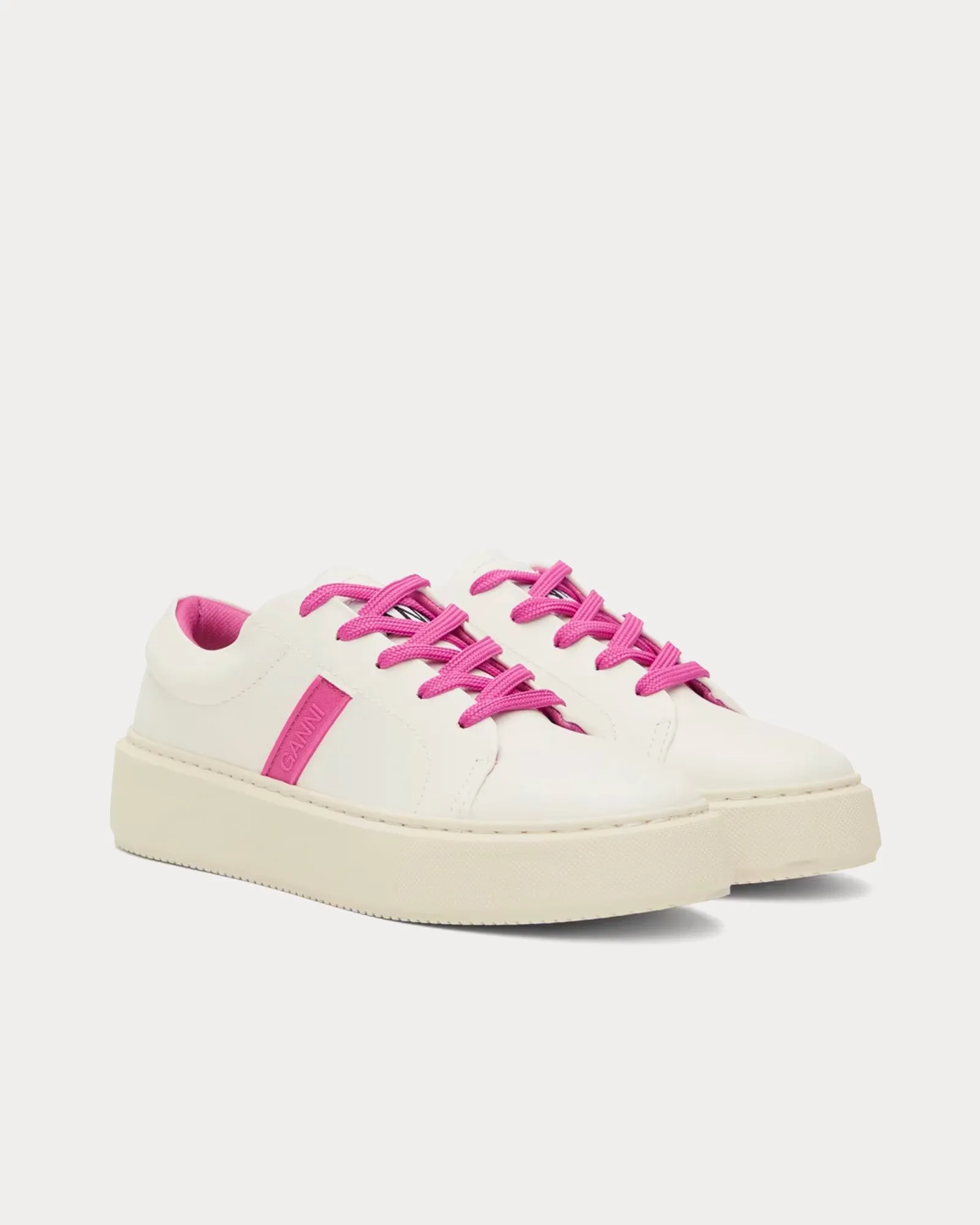 Sporty Mix Cupsole White / Shocking Pink Low Top Sneakers