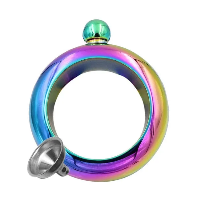 Stainless Steel Wine Hip Flask Bracelet Shaped Whiskey Drinkware