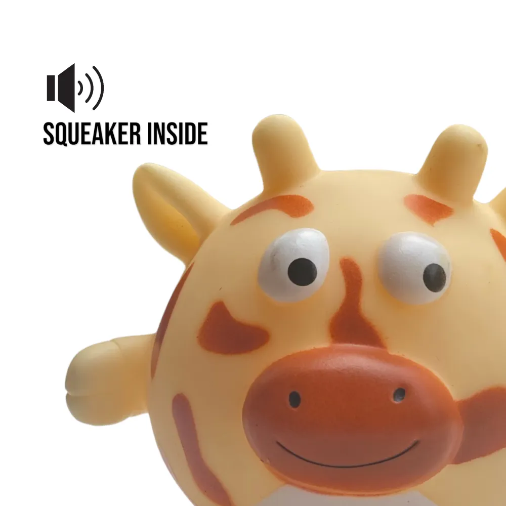 Talking Dog Club Giraffe Bouncy Ball Toy for Dogs (Orange)