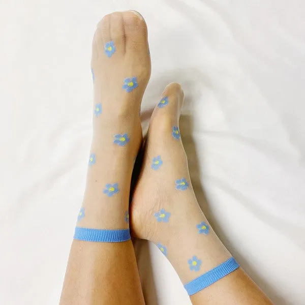 TEEK - Mini Flower Sheer Socks Set Of 2 Pairs
