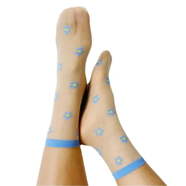 TEEK - Mini Flower Sheer Socks Set Of 2 Pairs