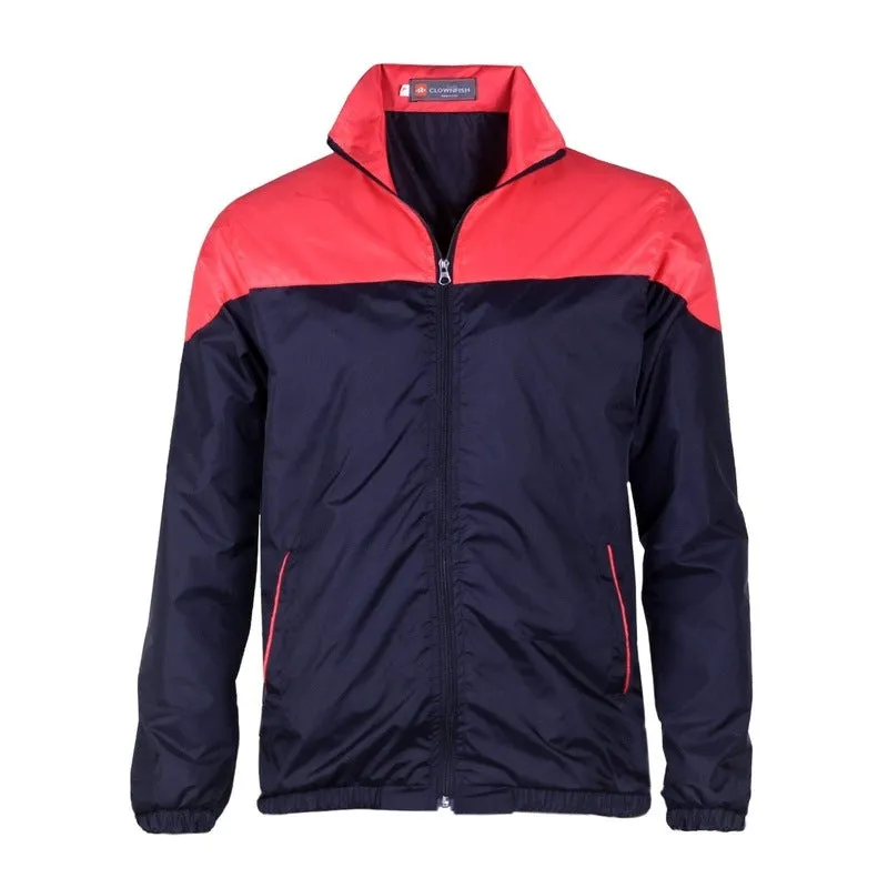 THE CLOWNFISH Men's Activewear Jacket - Long Sleeve, Zipper Design | 2XL Size | Red & Blue