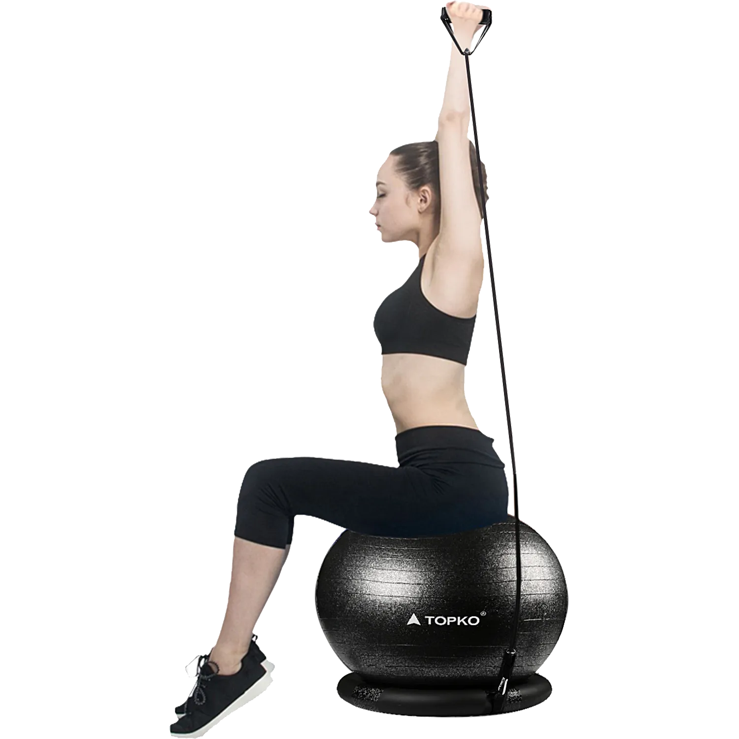 TOPKO Gym Ball with Base and Resistance bands
