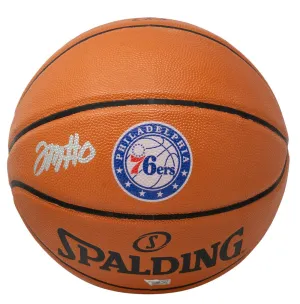 Tyrese Maxey Philadelphia 76ers Signed Philadelphia 76ers Logo Spalding Basketball (FAN COA)