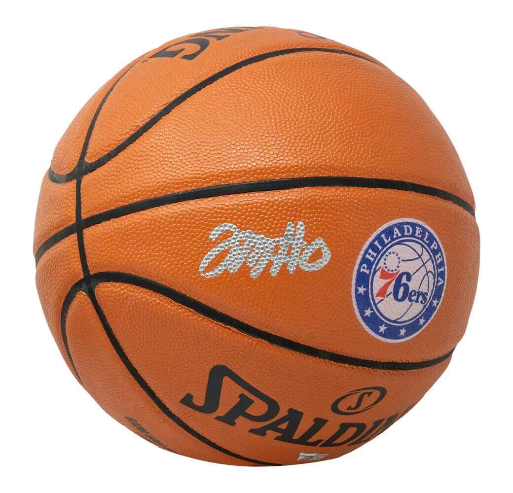 Tyrese Maxey Philadelphia 76ers Signed Philadelphia 76ers Logo Spalding Basketball (FAN COA)