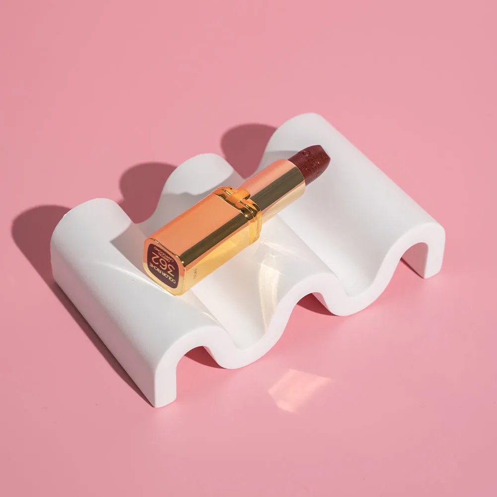 Wavy Tray Plaster Photography Styling Prop - White Dove