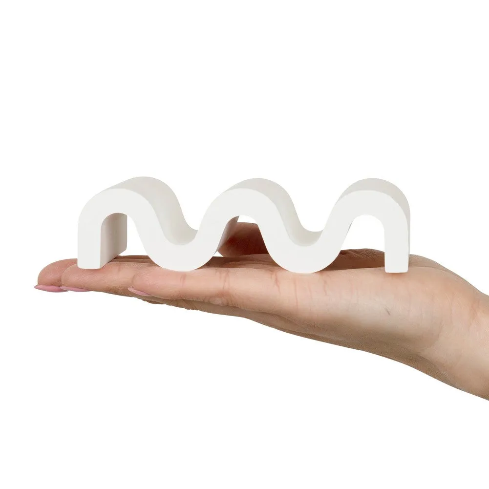 Wavy Tray Plaster Photography Styling Prop - White Dove