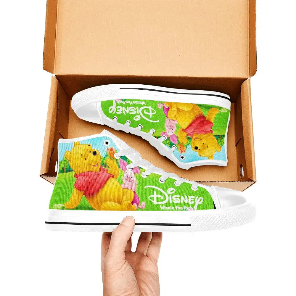 Winnie the pooh piglet Shoes High Top Sneakers for Kids and Adults