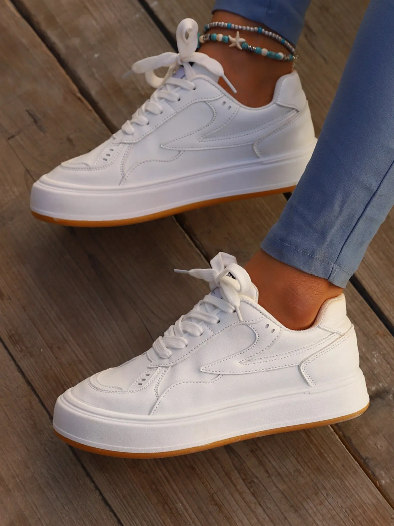 Women Colorblock Lace-up Front Casual Shoes, Sporty Outdoor Skate Shoes