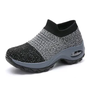 Women Mesh Sock Sneakers Slip Platform Loafers