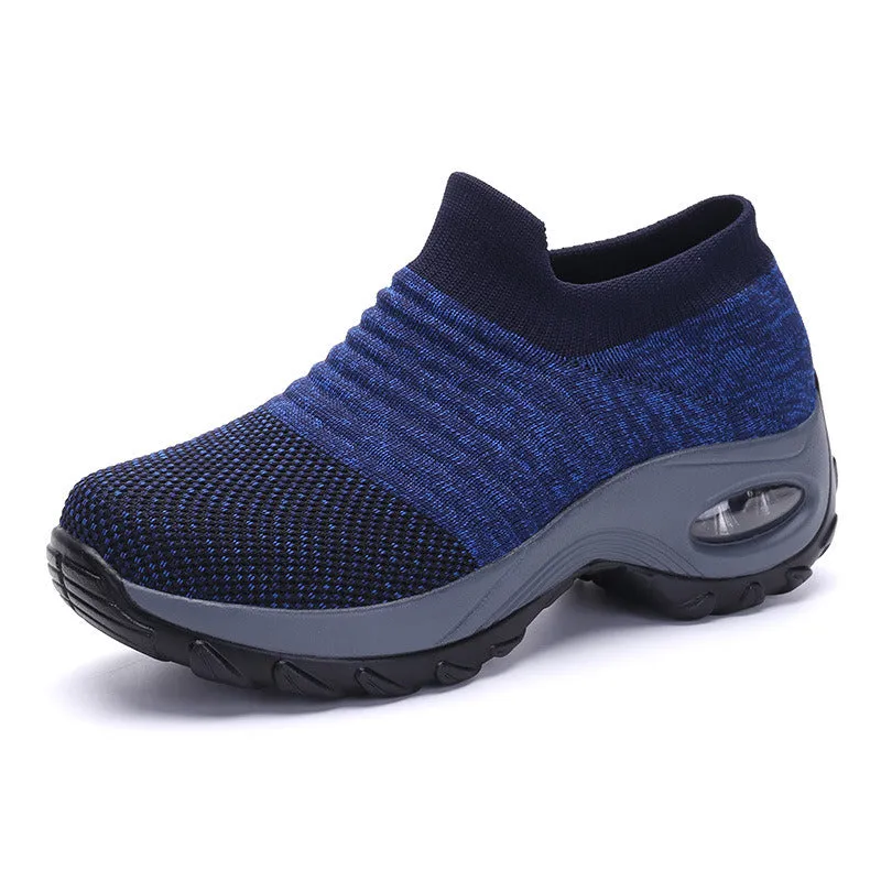 Women Mesh Sock Sneakers Slip Platform Loafers