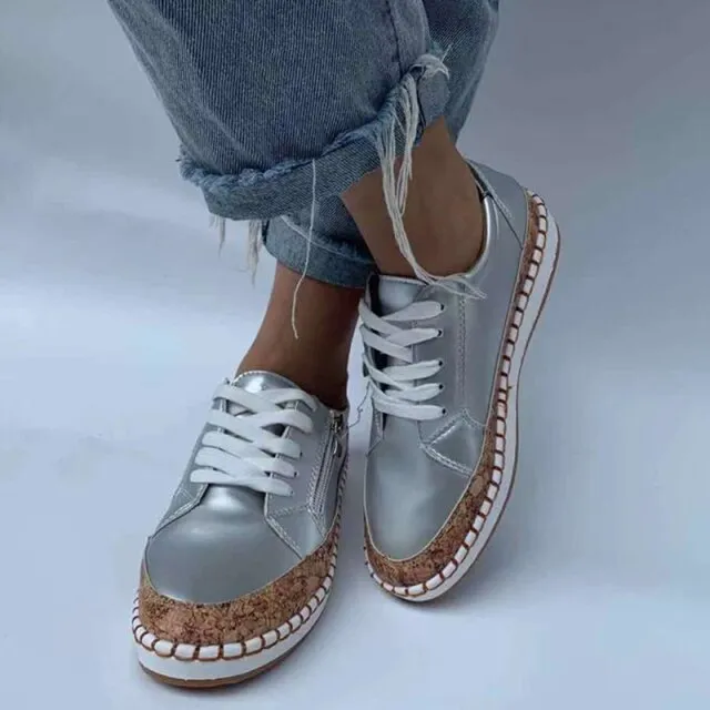 xiangtuibao  Women Flower Print Sneakers Comfy Wearable Lace Up Casual Sneakers Running Walking Female Shoes Stitching Skate Shoes Plus Size