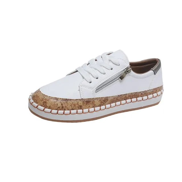 xiangtuibao  Women Flower Print Sneakers Comfy Wearable Lace Up Casual Sneakers Running Walking Female Shoes Stitching Skate Shoes Plus Size
