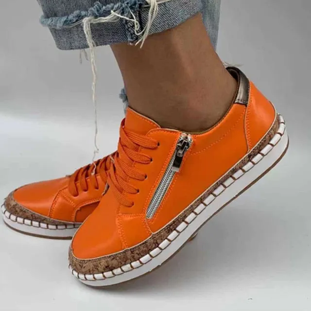 xiangtuibao  Women Flower Print Sneakers Comfy Wearable Lace Up Casual Sneakers Running Walking Female Shoes Stitching Skate Shoes Plus Size