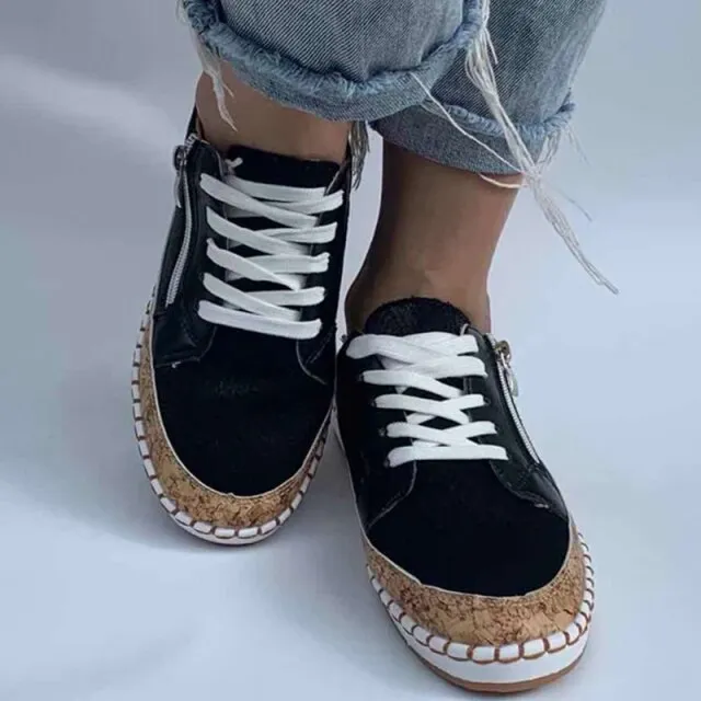 xiangtuibao  Women Flower Print Sneakers Comfy Wearable Lace Up Casual Sneakers Running Walking Female Shoes Stitching Skate Shoes Plus Size