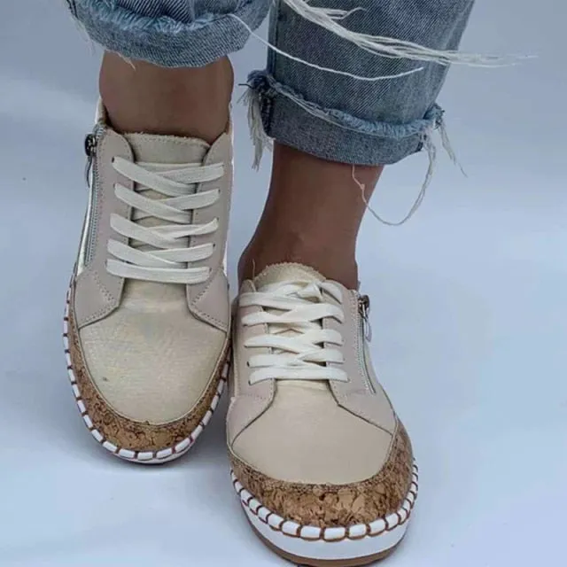 xiangtuibao  Women Flower Print Sneakers Comfy Wearable Lace Up Casual Sneakers Running Walking Female Shoes Stitching Skate Shoes Plus Size